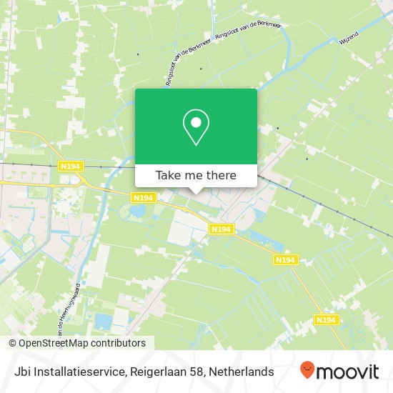 Jbi Installatieservice, Reigerlaan 58 Karte