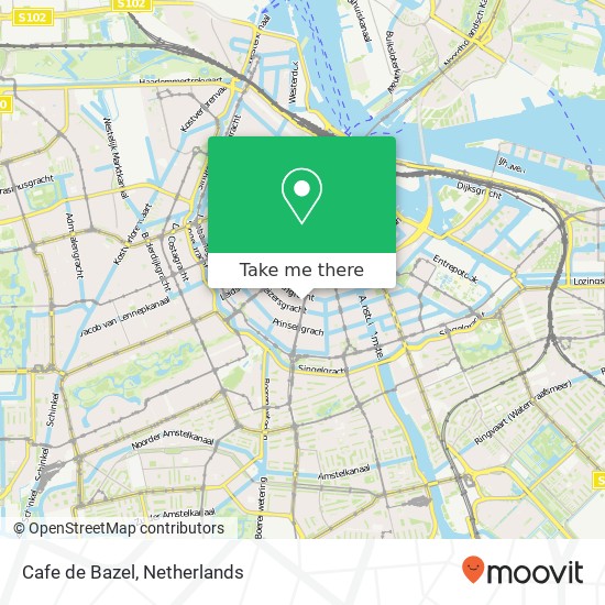 Cafe de Bazel, Vijzelstraat 32 map