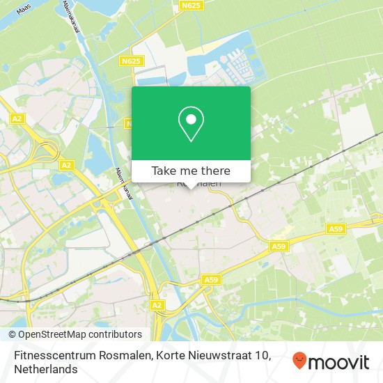 Fitnesscentrum Rosmalen, Korte Nieuwstraat 10 Karte