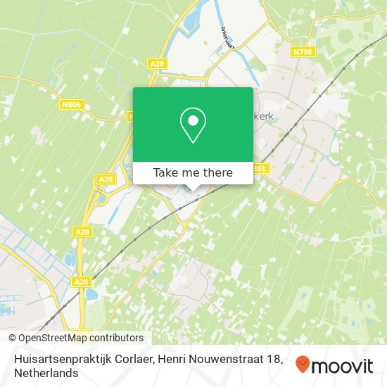 Huisartsenpraktijk Corlaer, Henri Nouwenstraat 18 map