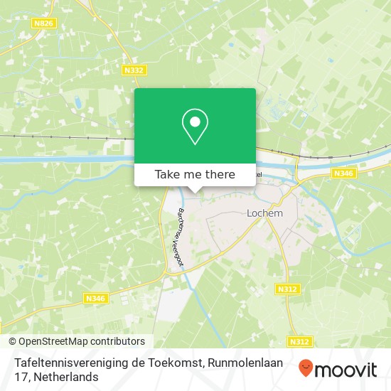 Tafeltennisvereniging de Toekomst, Runmolenlaan 17 map