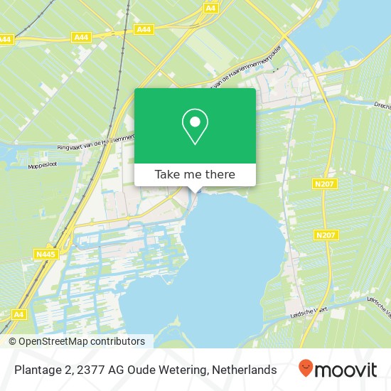 Plantage 2, 2377 AG Oude Wetering map