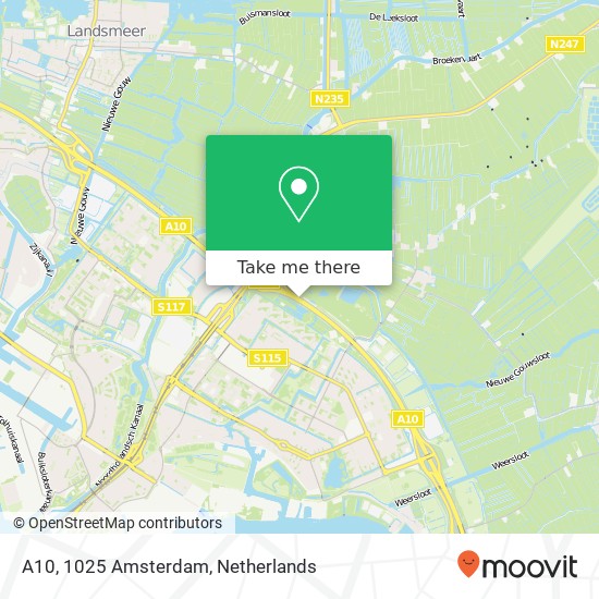 A10, 1025 Amsterdam map