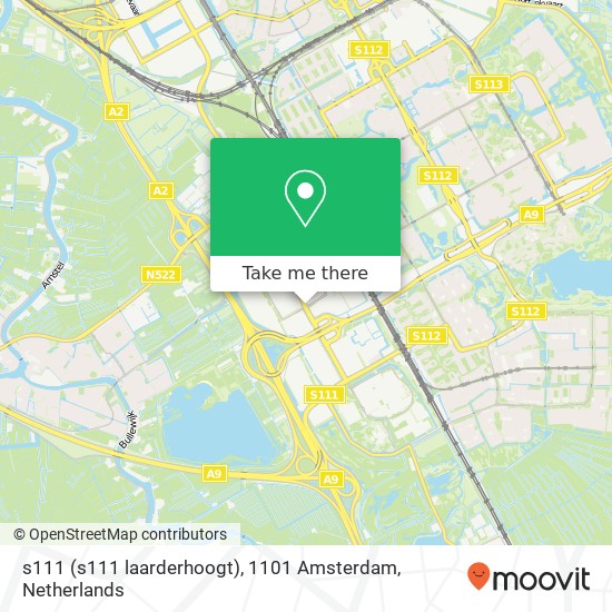 s111 (s111 laarderhoogt), 1101 Amsterdam map