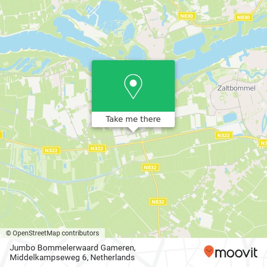 Jumbo Bommelerwaard Gameren, Middelkampseweg 6 map
