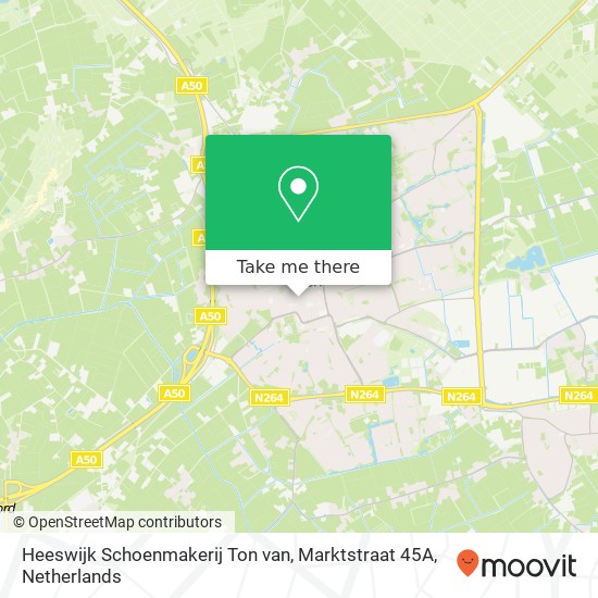 Heeswijk Schoenmakerij Ton van, Marktstraat 45A map