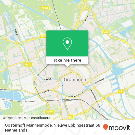 Oosterhoff Mannenmode, Nieuwe Ebbingestraat 58 map