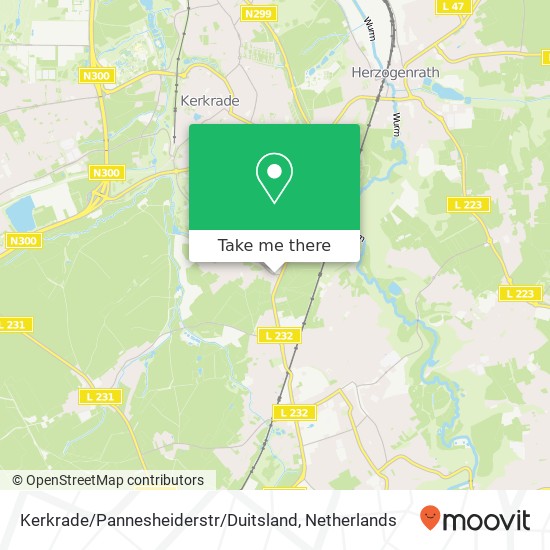 Kerkrade / Pannesheiderstr / Duitsland Karte