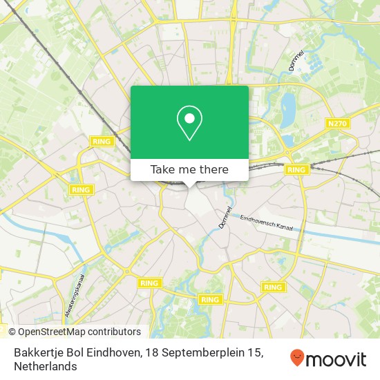 Bakkertje Bol Eindhoven, 18 Septemberplein 15 kaart