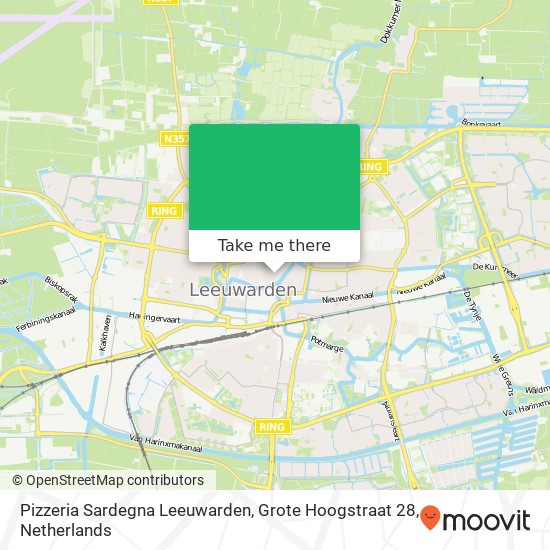 Pizzeria Sardegna Leeuwarden, Grote Hoogstraat 28 map