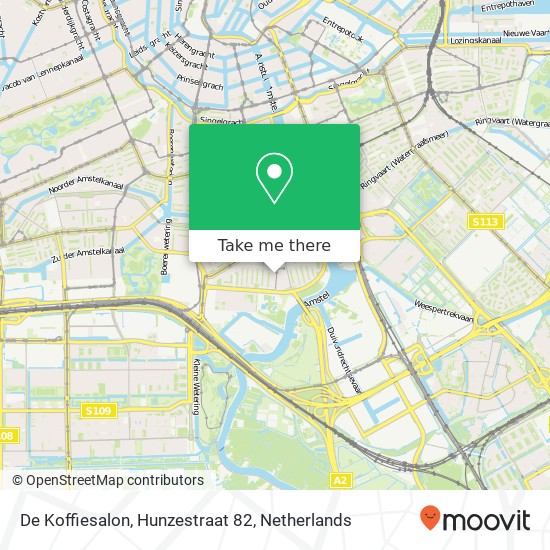 De Koffiesalon, Hunzestraat 82 map