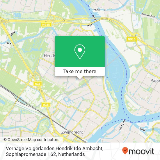 Verhage Volgerlanden Hendrik Ido Ambacht, Sophiapromenade 162 map