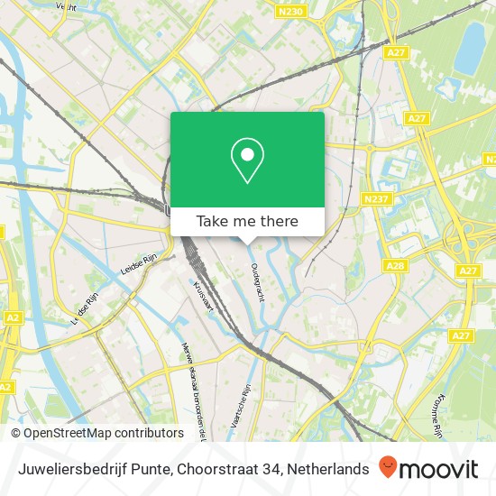 Juweliersbedrijf Punte, Choorstraat 34 map