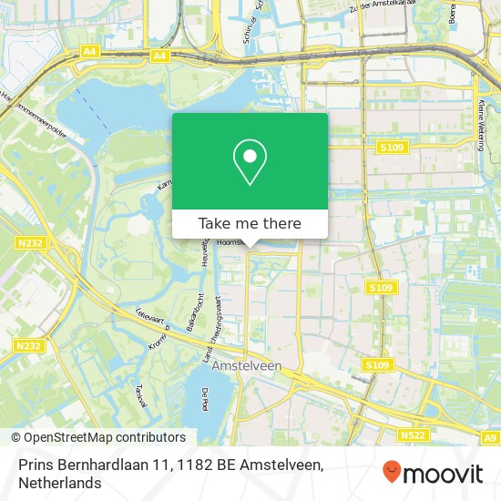 Prins Bernhardlaan 11, 1182 BE Amstelveen map