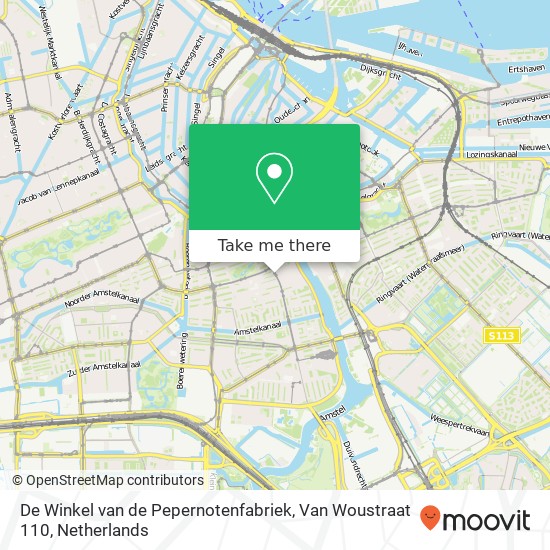 De Winkel van de Pepernotenfabriek, Van Woustraat 110 map
