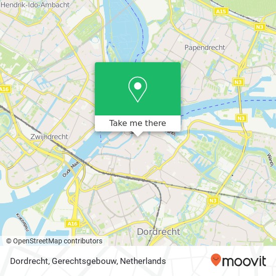 Dordrecht, Gerechtsgebouw Karte