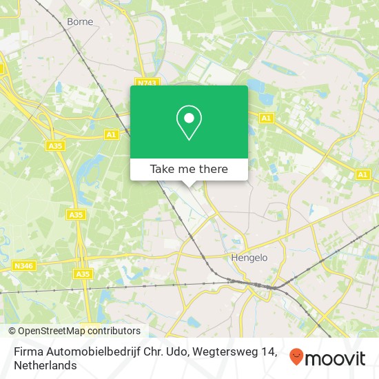 Firma Automobielbedrijf Chr. Udo, Wegtersweg 14 map