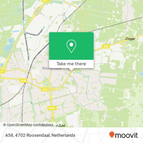 A58, 4702 Roosendaal Karte