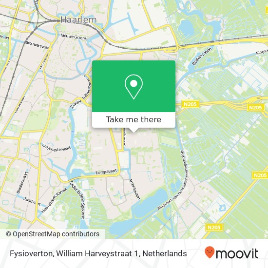 Fysioverton, William Harveystraat 1 map