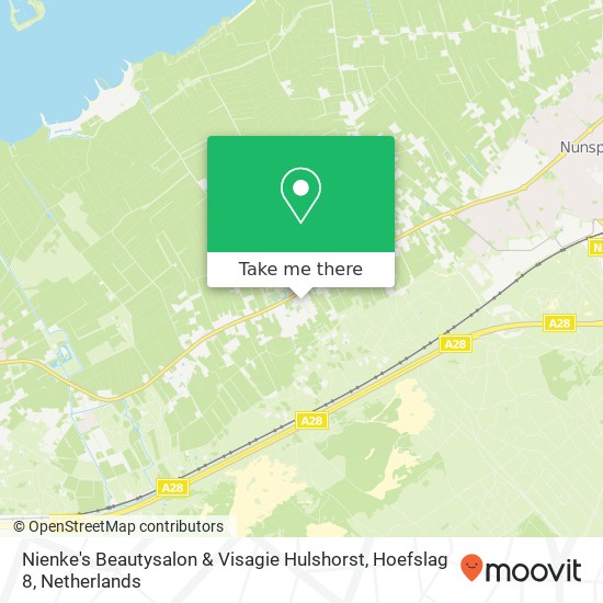 Nienke's Beautysalon & Visagie Hulshorst, Hoefslag 8 map