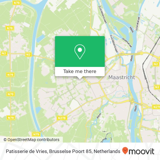 Patisserie de Vries, Brusselse Poort 85 map