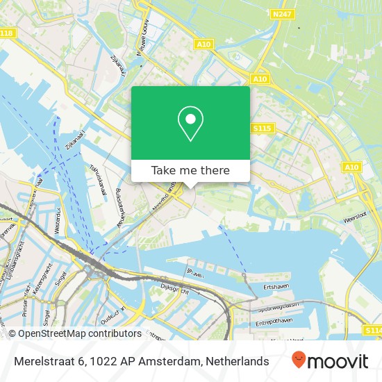 Merelstraat 6, 1022 AP Amsterdam Karte
