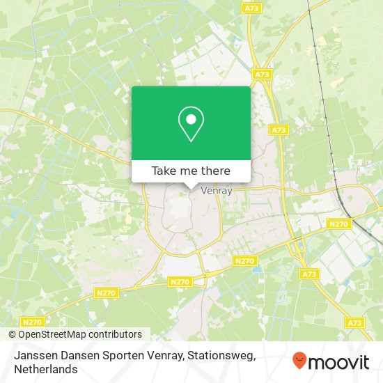 Janssen Dansen Sporten Venray, Stationsweg map