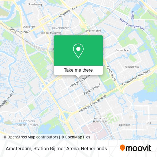 Amsterdam, Station Bijlmer Arena map