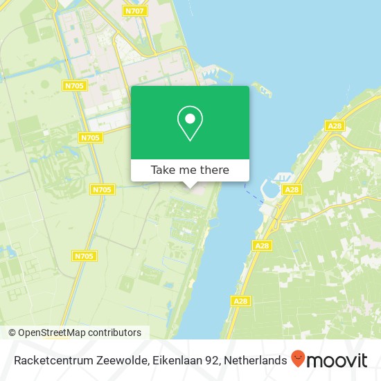 Racketcentrum Zeewolde, Eikenlaan 92 map