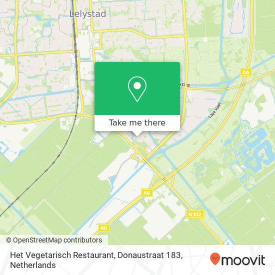 Het Vegetarisch Restaurant, Donaustraat 183 map