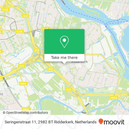 Seringenstraat 11, 2982 BT Ridderkerk map