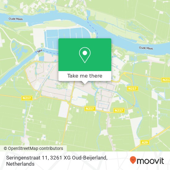 Seringenstraat 11, 3261 XG Oud-Beijerland Karte