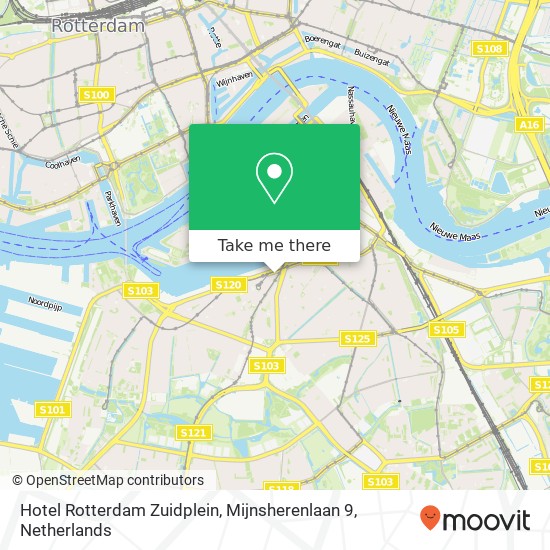 Hotel Rotterdam Zuidplein, Mijnsherenlaan 9 map