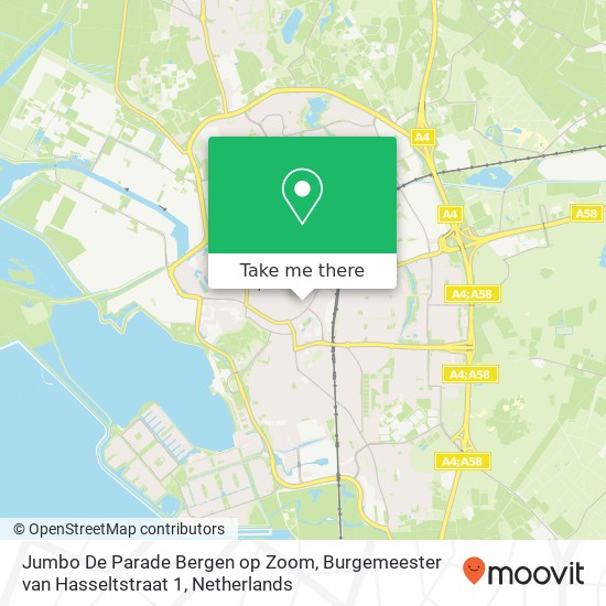 Jumbo De Parade Bergen op Zoom, Burgemeester van Hasseltstraat 1 map