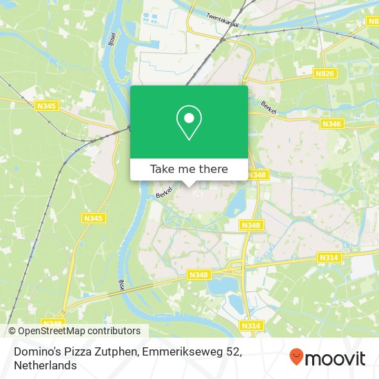 Domino's Pizza Zutphen, Emmerikseweg 52 map