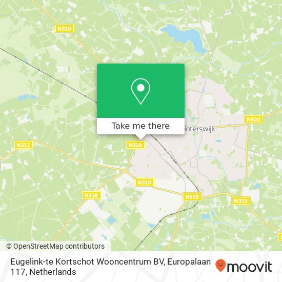 Eugelink-te Kortschot Wooncentrum BV, Europalaan 117 kaart