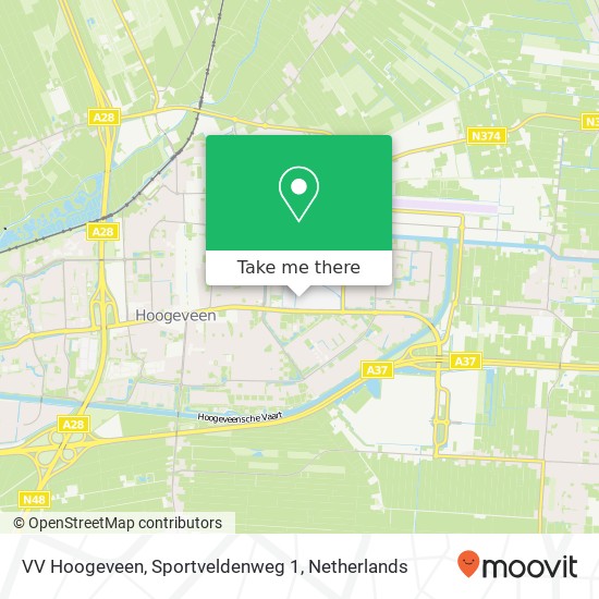 VV Hoogeveen, Sportveldenweg 1 Karte