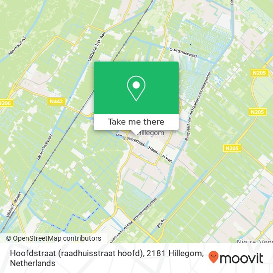 Hoofdstraat (raadhuisstraat hoofd), 2181 Hillegom map