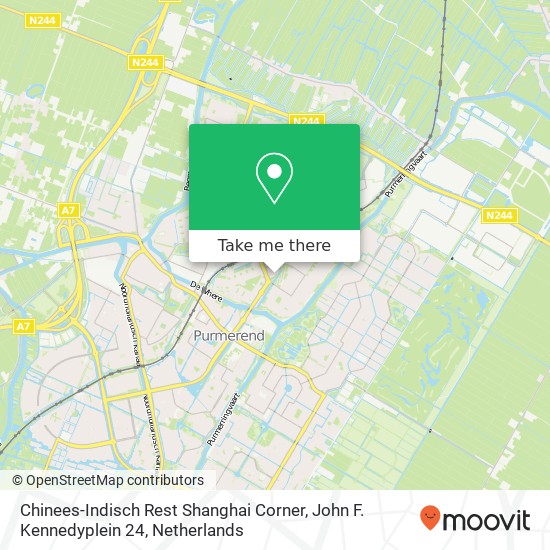 Chinees-Indisch Rest Shanghai Corner, John F. Kennedyplein 24 map