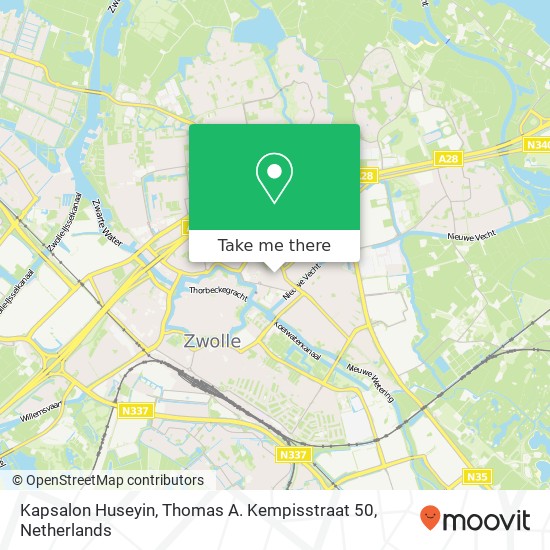 Kapsalon Huseyin, Thomas A. Kempisstraat 50 map