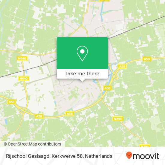 Rijschool Geslaagd, Kerkwerve 58 map