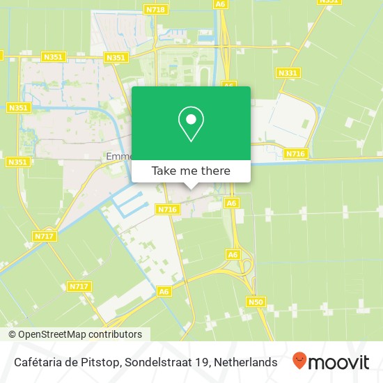Cafétaria de Pitstop, Sondelstraat 19 map