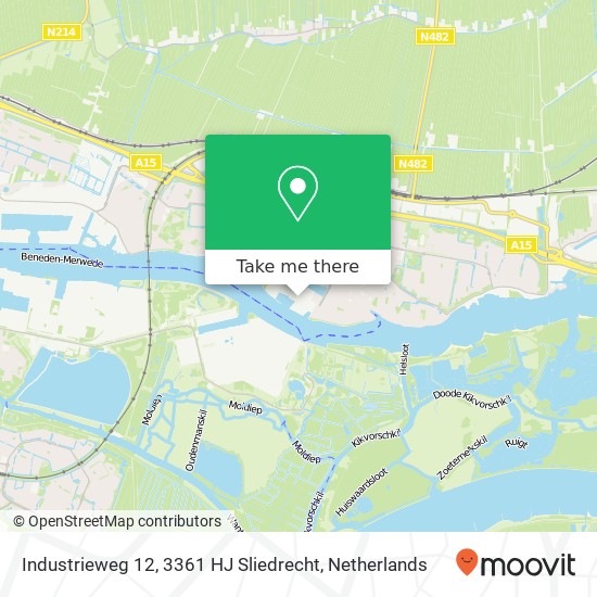 Industrieweg 12, 3361 HJ Sliedrecht Karte