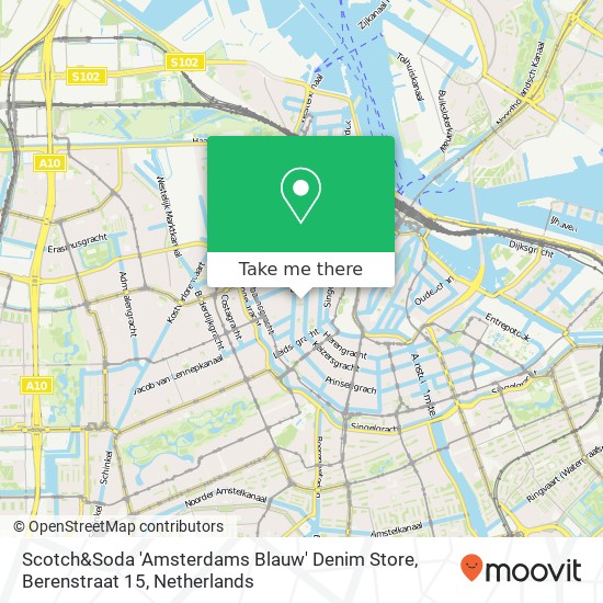 Scotch&Soda 'Amsterdams Blauw' Denim Store, Berenstraat 15 map