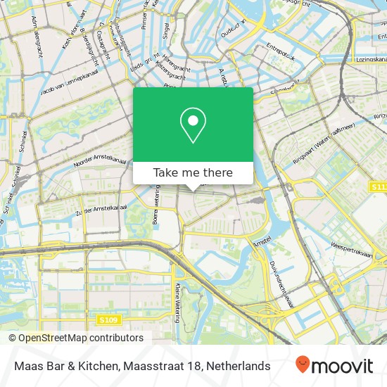 Maas Bar & Kitchen, Maasstraat 18 map