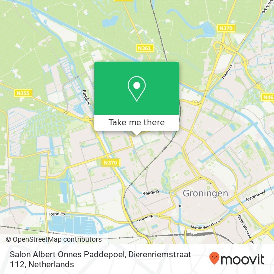 Salon Albert Onnes Paddepoel, Dierenriemstraat 112 map