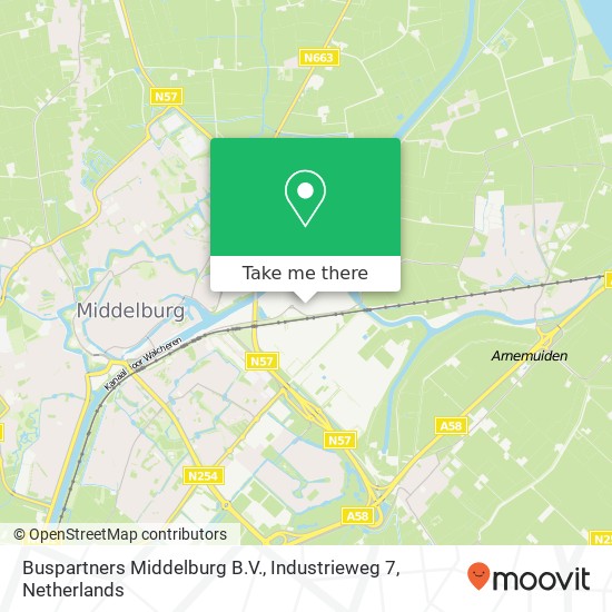 Buspartners Middelburg B.V., Industrieweg 7 Karte