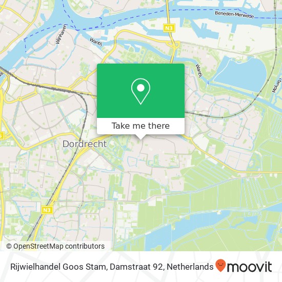 Rijwielhandel Goos Stam, Damstraat 92 map