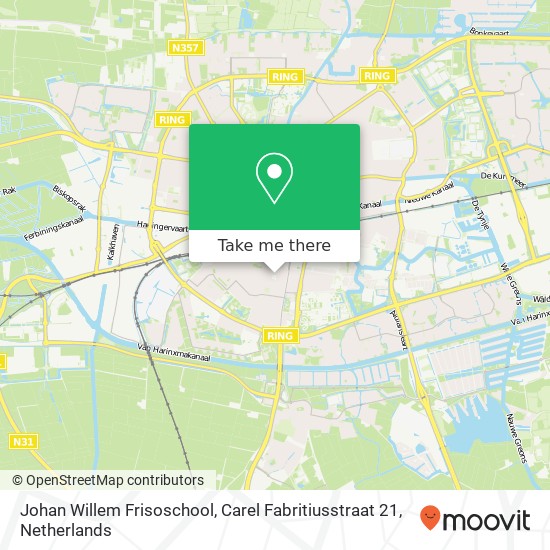 Johan Willem Frisoschool, Carel Fabritiusstraat 21 map