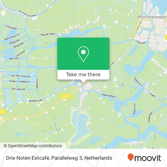 Drie Noten Eetcafé, Parallelweg 3 map